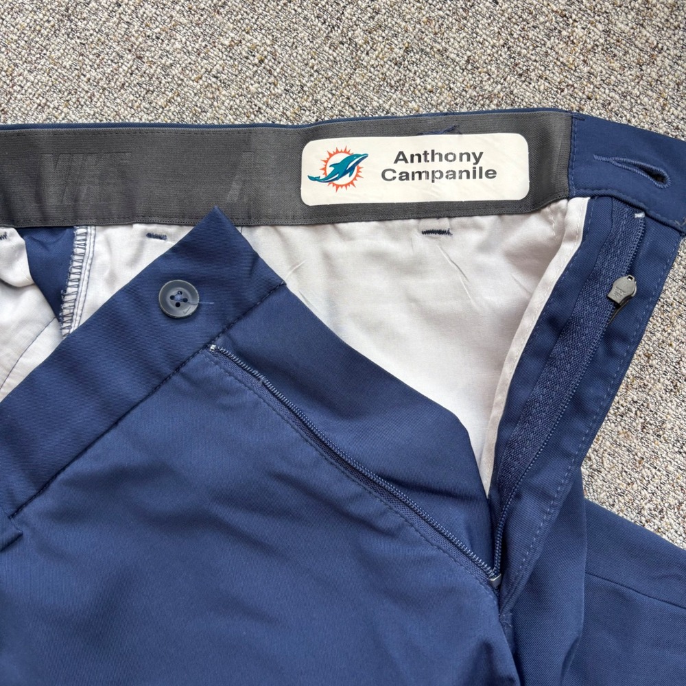 Miami Dolphins Team Issue Nike Pants Mens 36 Navy NFL Football Anthony Campanile